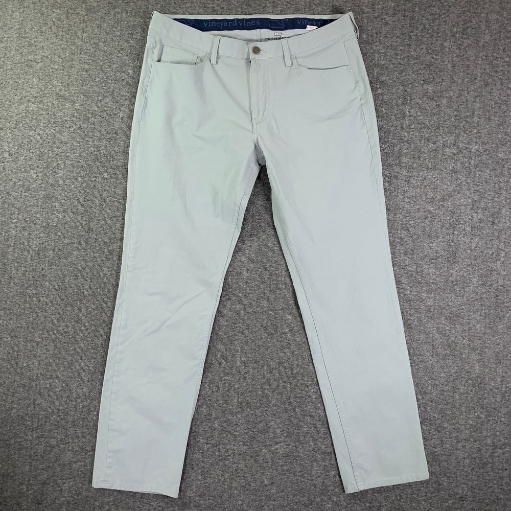 Vineyard Vines Performance Pants Men 36x31 Gray Stretch Preppy Modern